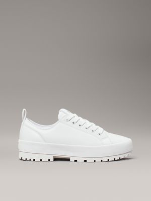 bright white leather lug trainers for women calvin klein jeans