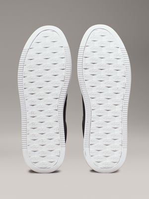 black/bright white leather platform trainers for women calvin klein jeans