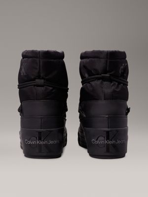 triple black warm platform snowboots for women calvin klein jeans