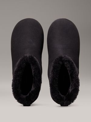 triple black warm winter slippers for women calvin klein jeans