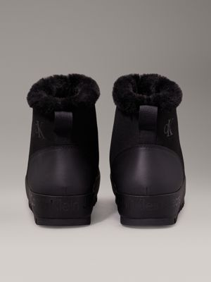 triple black warm winter slippers for women calvin klein jeans