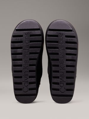 triple black warm winter slippers for women calvin klein jeans