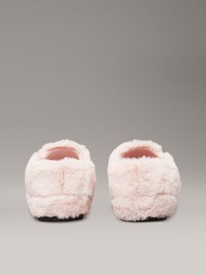 peach whip faux fur slippers for women calvin klein jeans