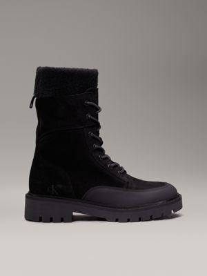 Calvin klein black suede boots online