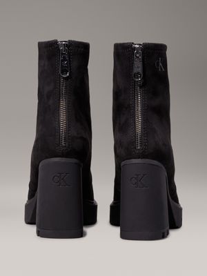 triple black platform heeled boots for women calvin klein jeans