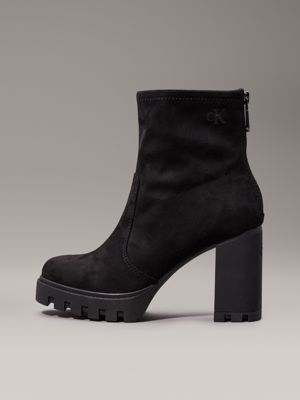 triple black platform heeled boots for women calvin klein jeans