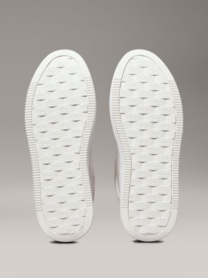 creamy white/eggshell suede platform trainers for women calvin klein jeans