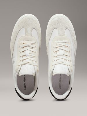 bright white/black leather trainers for women calvin klein jeans