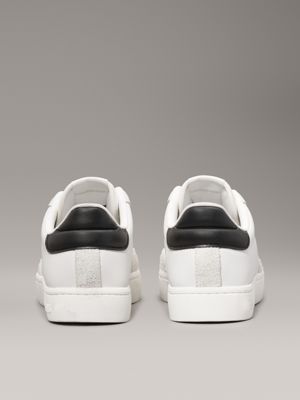 bright white/black leather trainers for women calvin klein jeans