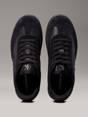 triple black leather trainers for women calvin klein jeans