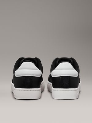 black/bright white leather trainers for women calvin klein jeans