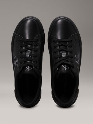 triple black leather platform trainers for women calvin klein jeans