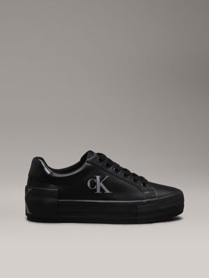 black leather platform trainers for women calvin klein jeans