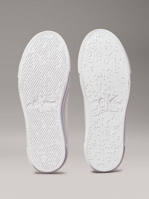 bright white/creamy white leather platform trainers for women calvin klein jeans