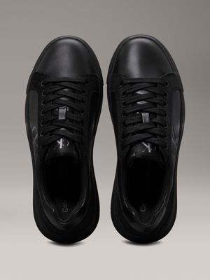 triple black leather trainers for women calvin klein jeans