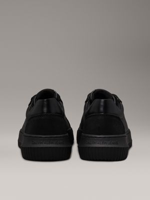 triple black leather trainers for women calvin klein jeans