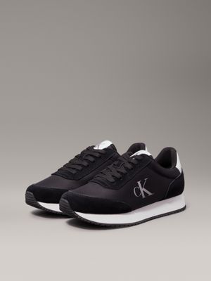 black/bright white logo trainers for women calvin klein jeans