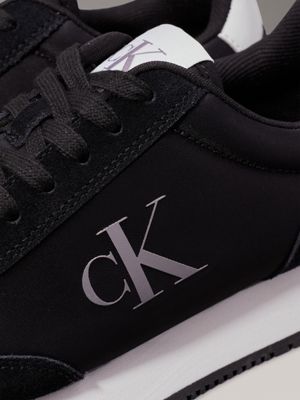 black/bright white logo trainers for women calvin klein jeans