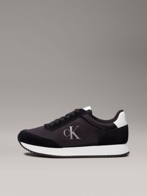 black/bright white logo trainers for women calvin klein jeans