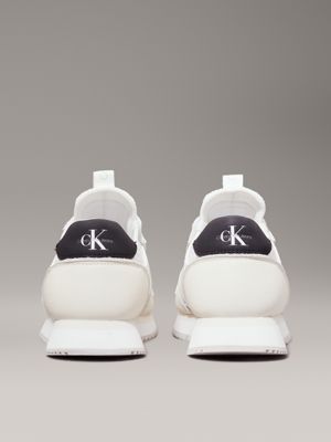 bright white/black leather trainers for women calvin klein jeans