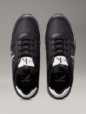 black/bright white leather trainers for women calvin klein jeans