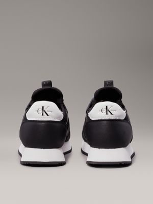 black/bright white leather trainers for women calvin klein jeans