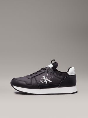 black/bright white leather trainers for women calvin klein jeans