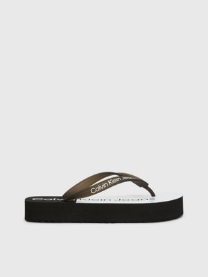 White calvin klein clearance flip flops