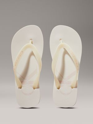 creamy white/whisper pink platform flip flops for women calvin klein jeans