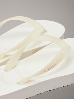 creamy white/whisper pink platform flip flops for women calvin klein jeans