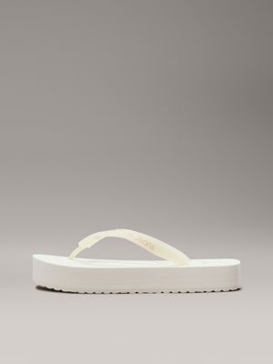 creamy white/whisper pink platform flip flops for women calvin klein jeans