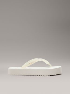 beige platform flip flops for women calvin klein jeans