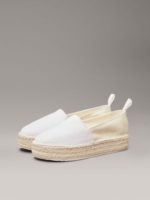 creamy white/white platform espadrilles for women calvin klein jeans