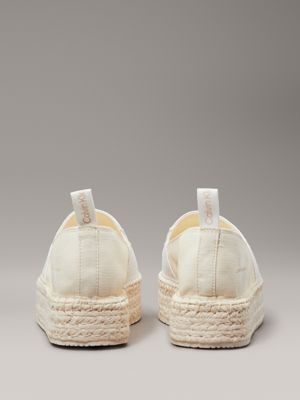 creamy white/white platform espadrilles for women calvin klein jeans