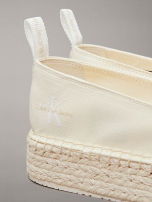 Calvin klein genna canvas espadrille white shoes hotsell