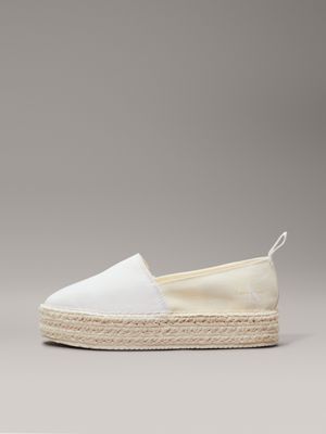 creamy white/white platform espadrilles for women calvin klein jeans