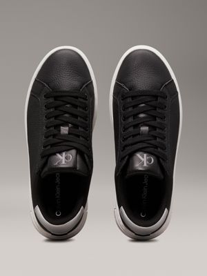 black silver leather platform trainers for women calvin klein jeans