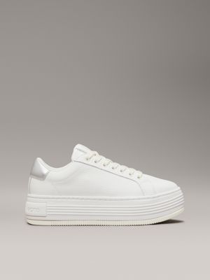 white leather platform trainers for women calvin klein jeans