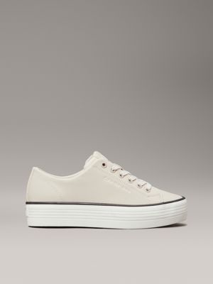 beige leather platform trainers for women calvin klein jeans