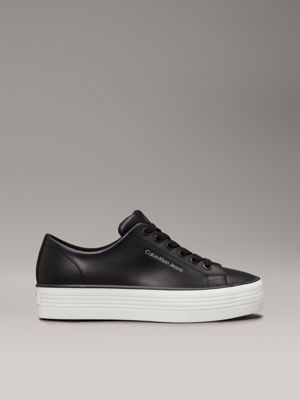 black leather platform trainers for women calvin klein jeans