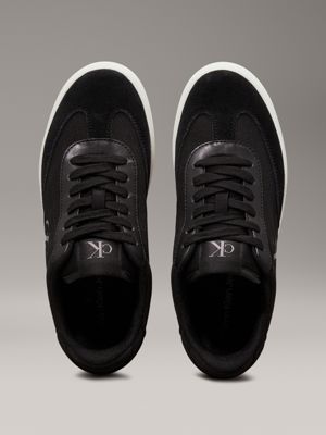 black/bright white canvas trainers for women calvin klein jeans