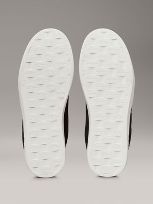 black/bright white canvas trainers for women calvin klein jeans