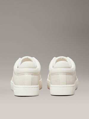 creamy white/bright white canvas trainers for women calvin klein jeans