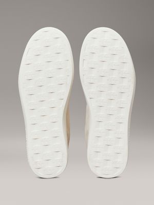 creamy white/bright white canvas trainers for women calvin klein jeans