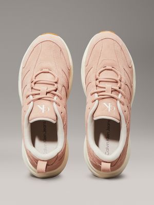 tuscany/eggshell suede trainers for women calvin klein jeans