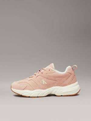 tuscany/eggshell suede trainers for women calvin klein jeans