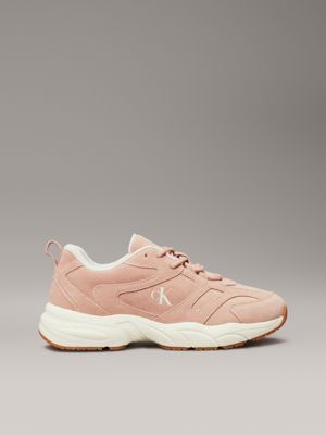 desaturated orange suede trainers for women calvin klein jeans