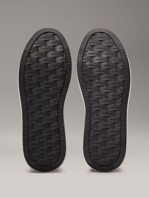 bright white/black leather platform trainers for women calvin klein jeans