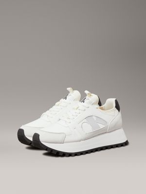 bright white/black platform trainers for women calvin klein jeans