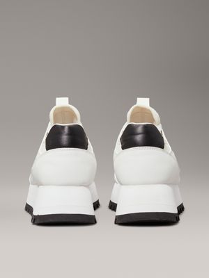 bright white/black platform trainers for women calvin klein jeans